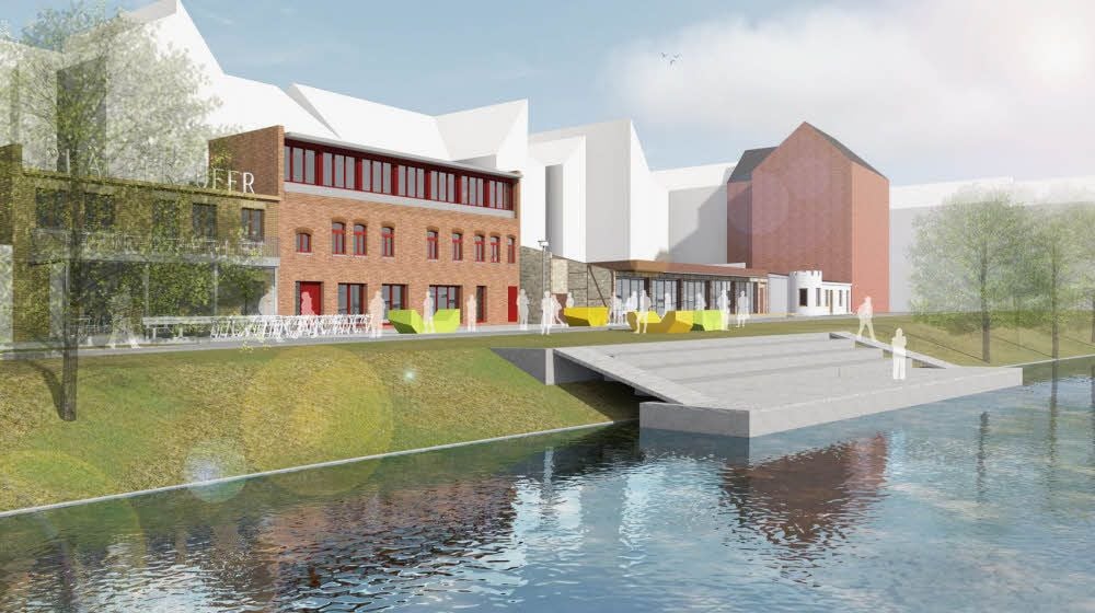 Nah am Wasser gebaut: Ein Schwimmsteg, so wie in dieser Visualisierung, könnte am Pfälzer Ufer entstehen.