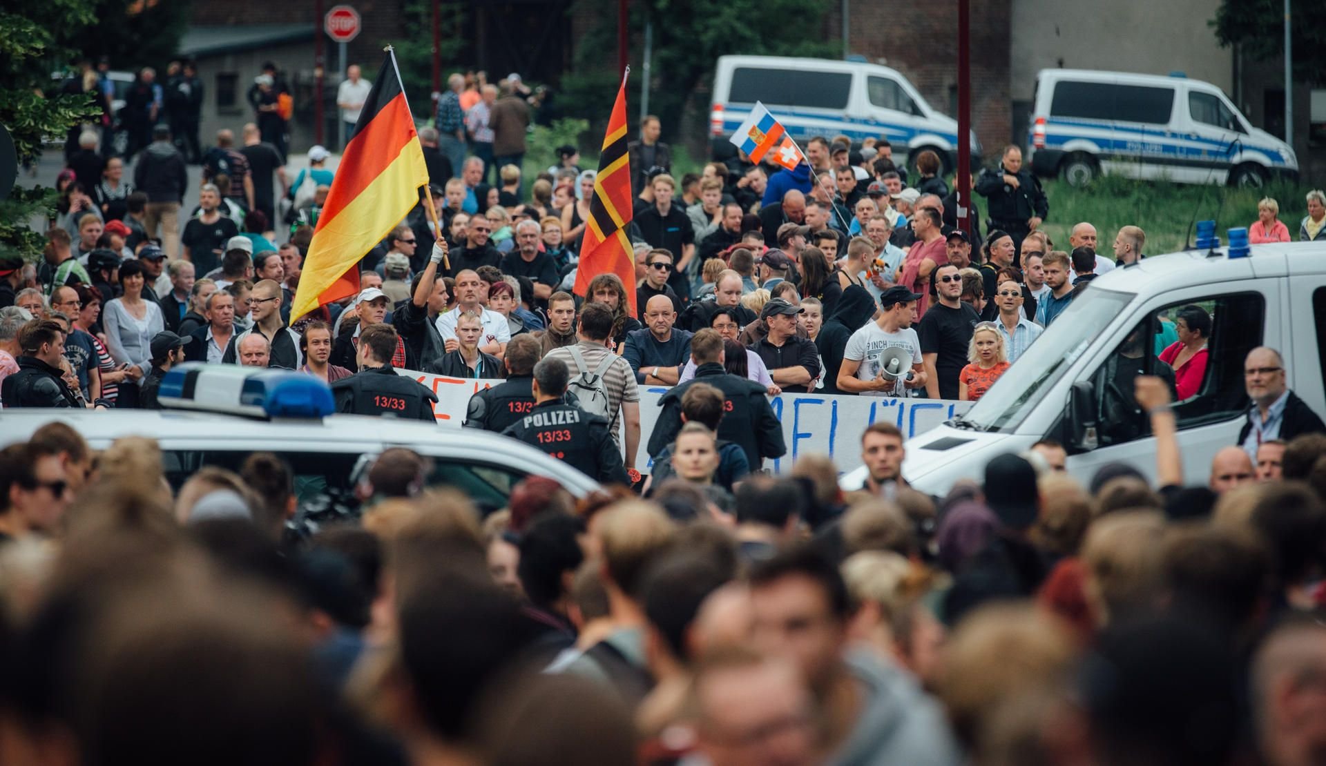 Proteste gegen eine Flüchtlingsunterkunft. Symbolbild aus Freital.