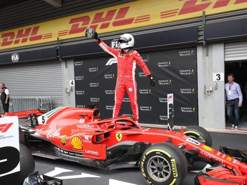 Rechnet sich für das Rennen in Belgien Chancen aus: Sebastian Vettel - Sieger in Spa 2018. Foto: Bruno Fahy/BELGA