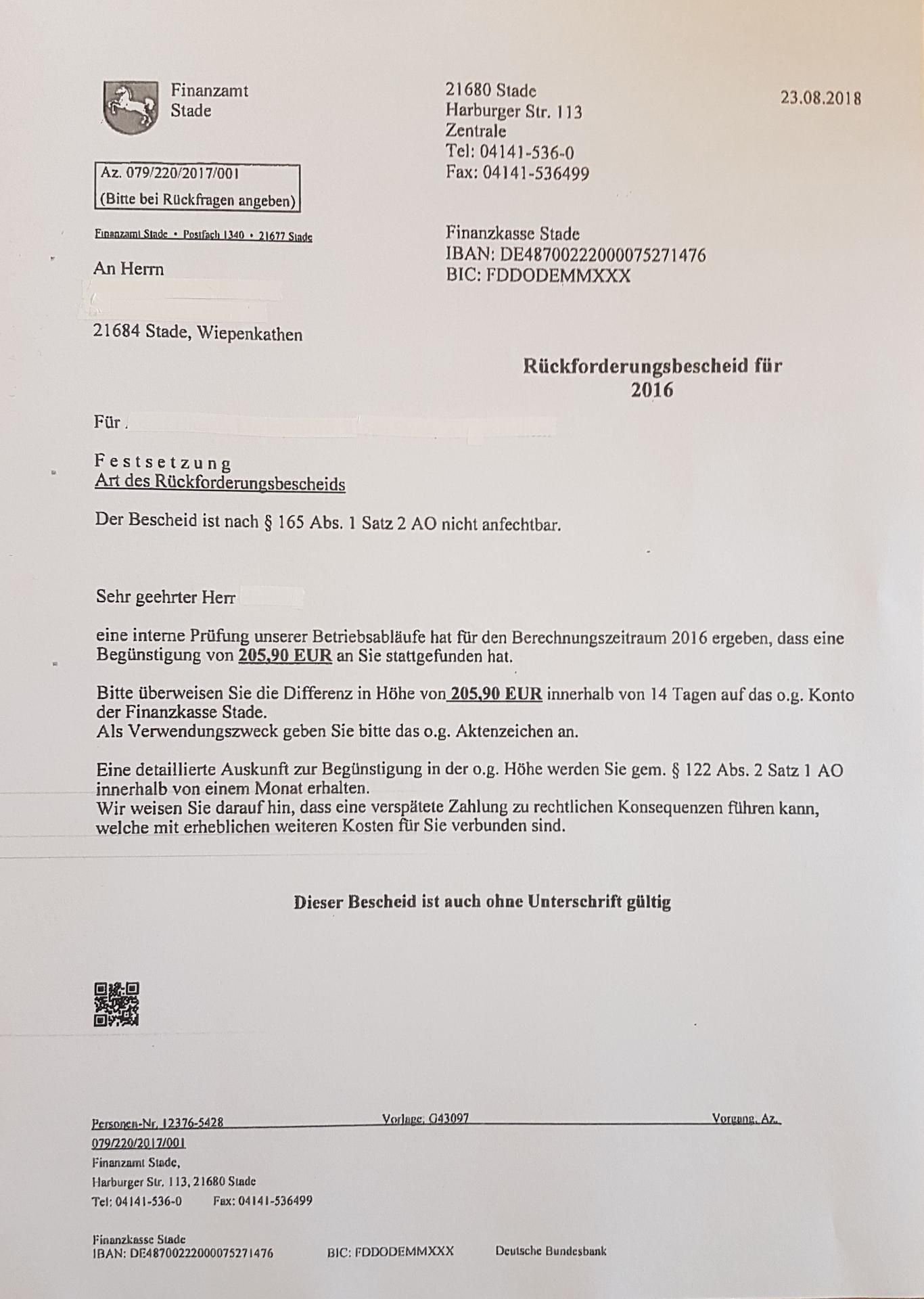 Die Polizei warnt vor gefälschten Schreiben von Finanzämtern