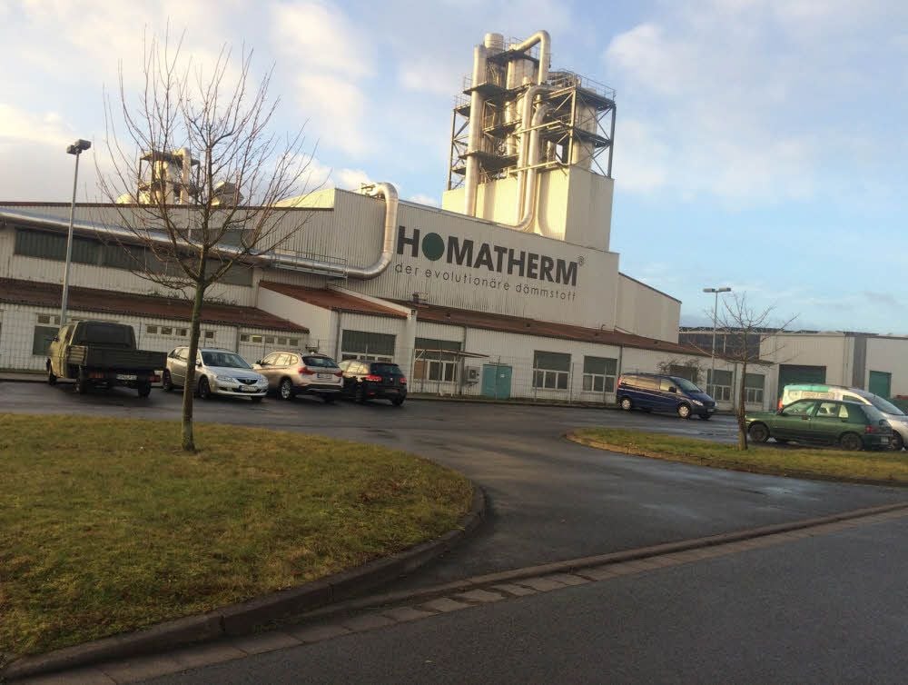 Das insolvente Homatherm Dämmstoffwerk im Gewerbegebiet des Ortes Berga