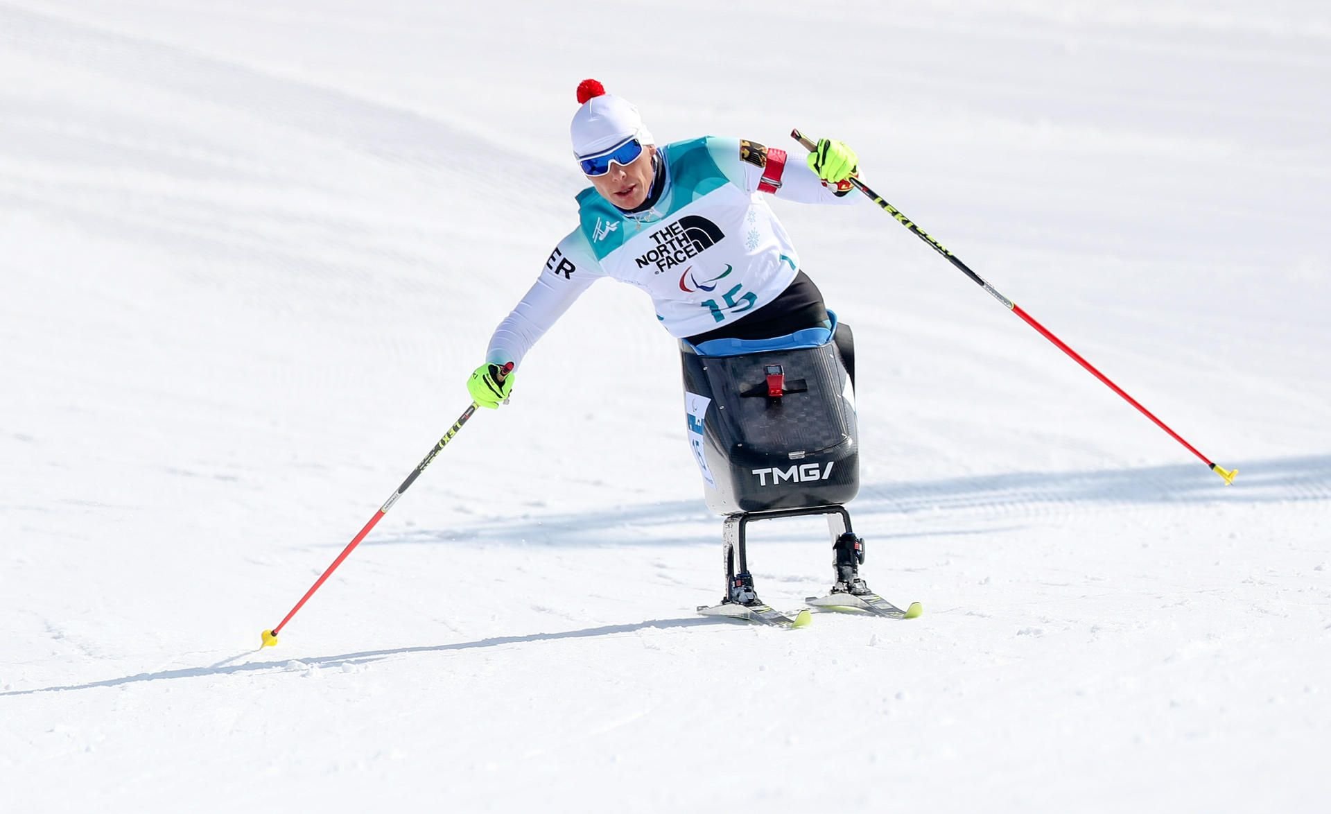 Andrea Eskau aus Magdeburg unterwegs auf der Biathlon-Strecke.