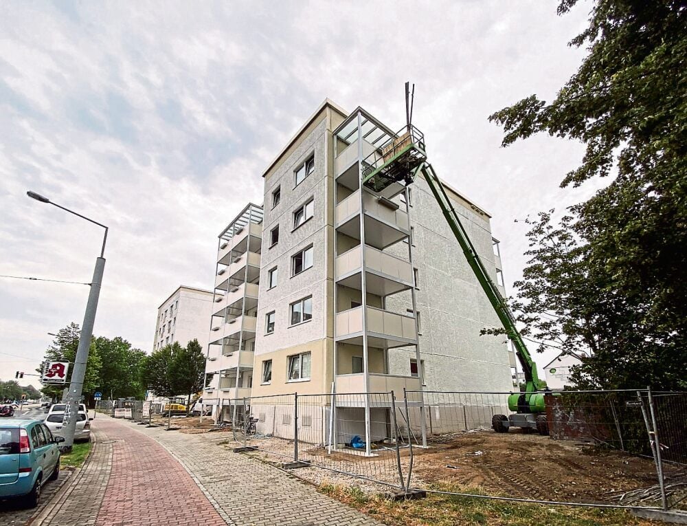 Die Punkthochhäuser neben der Heidestraße
