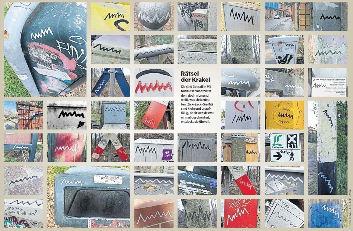 Sie sind überall in Mitteldeutschland zu finden, doch niemand weiß, was sie bedeuten: Zick-Zack-Graffiti sind klein und unauffällig, doch wer sie erst einmal gesehen hat, entdeckt sie überall.