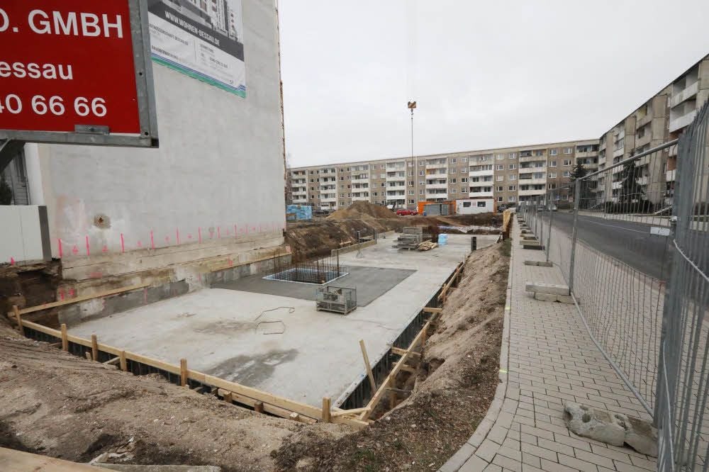 Die Baustelle der Wohnungsgenossenschaft in der Flössergasse