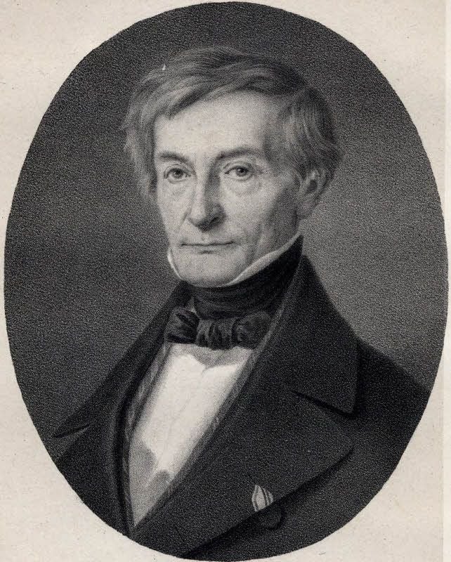 Der Jurist, Heimatforscher und erste Landrat des Kreises Naumburg, Carl Peter Lepsius, war Gründungsvater des Vereins. Lithographie um 1845.