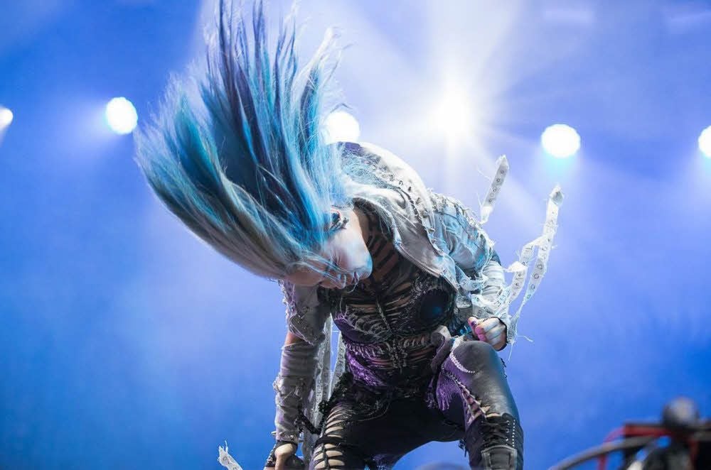 Alissa White-Gluz von der Metal-Band „Arch Enemy“ bei einem Rockharz-Auftritt im vergangenen Jahr.