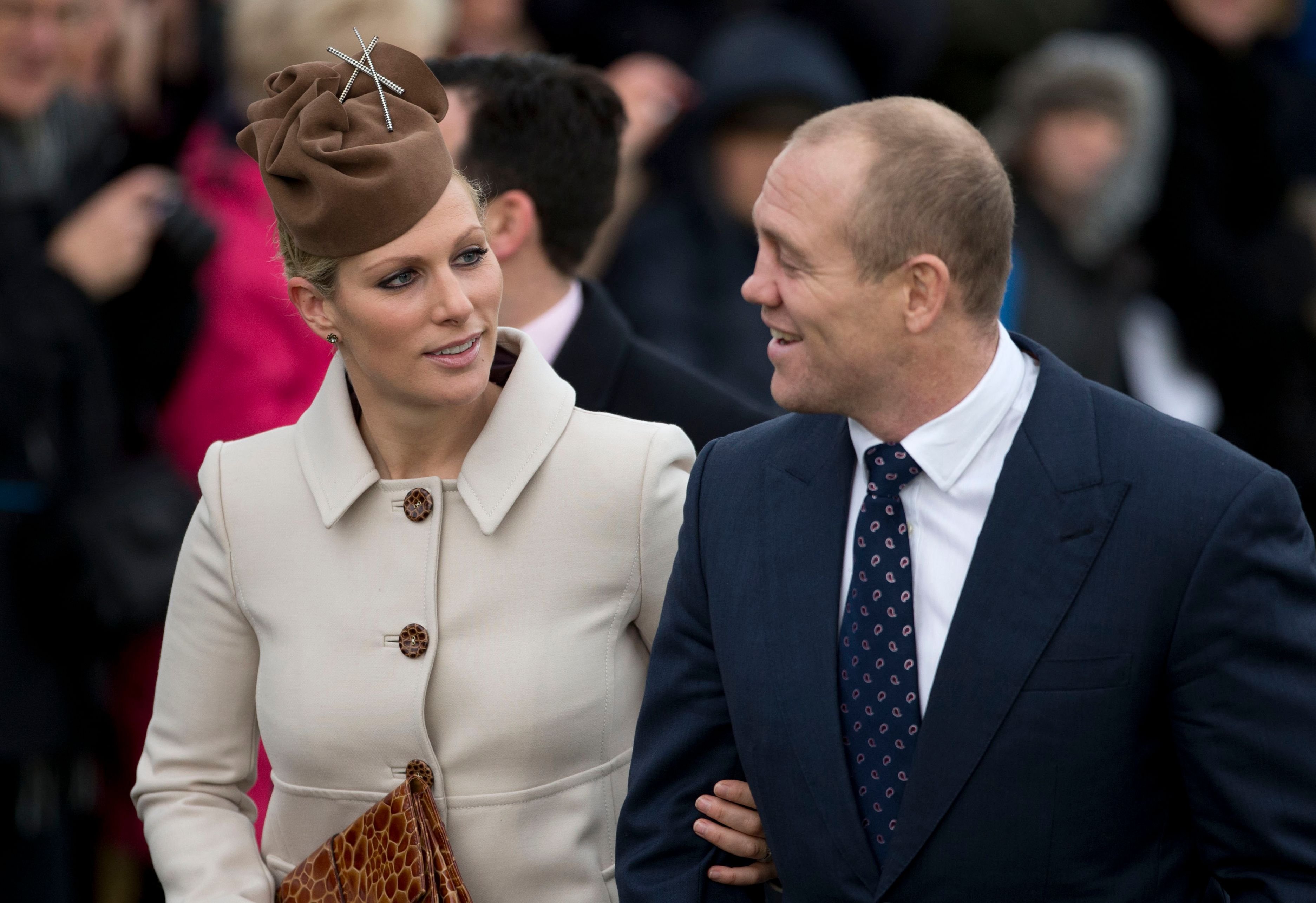 Zara Tindall und ihr Ehemann, der Rugby-Spieler Mike Tindall, bei der traditionellen Weihnachtsfeier der britischen Königsfamilie.
