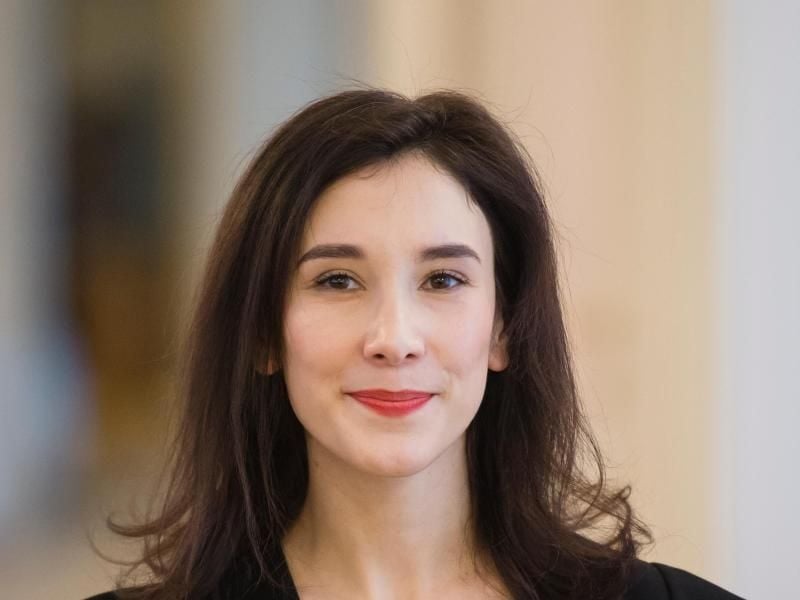 Sibel Kekilli 2017 am Internationalen Frauentag im Schloss Bellevue in Berlin. Foto: Gregor Fischer