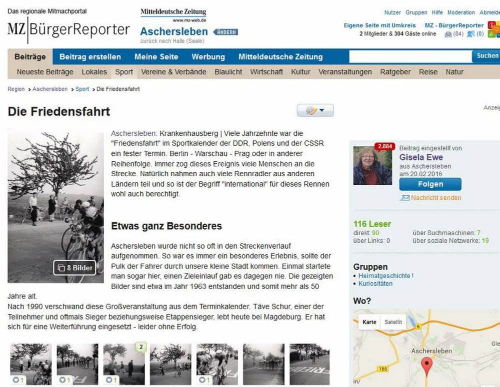 So erscheinen die Beiträge zunächst im Internetforum auf der BürgerReporter-Seite.