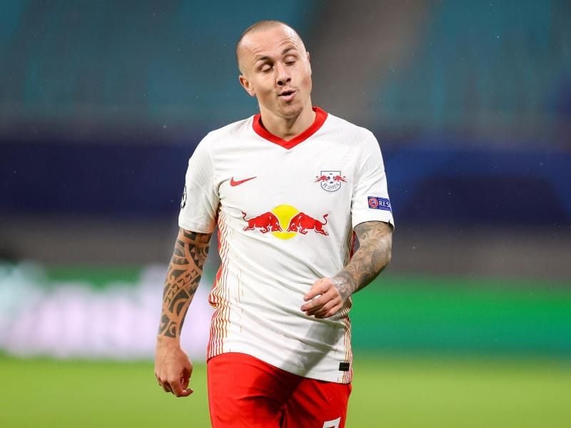 Angeliño erzielte beide Treffer für RB Leipzig gegen Istanbul Basaksehir. Foto: Jan Woitas/dpa-Zentralbild/dpa