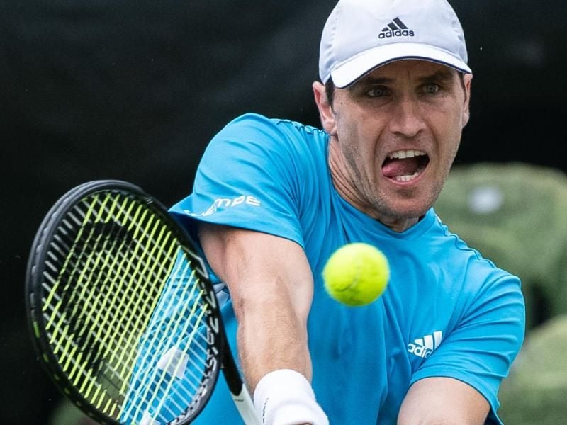Das Spiel von Mischa Zverev in Newport wurde wegen Regens unterbrochen. Foto: Silas Stein
