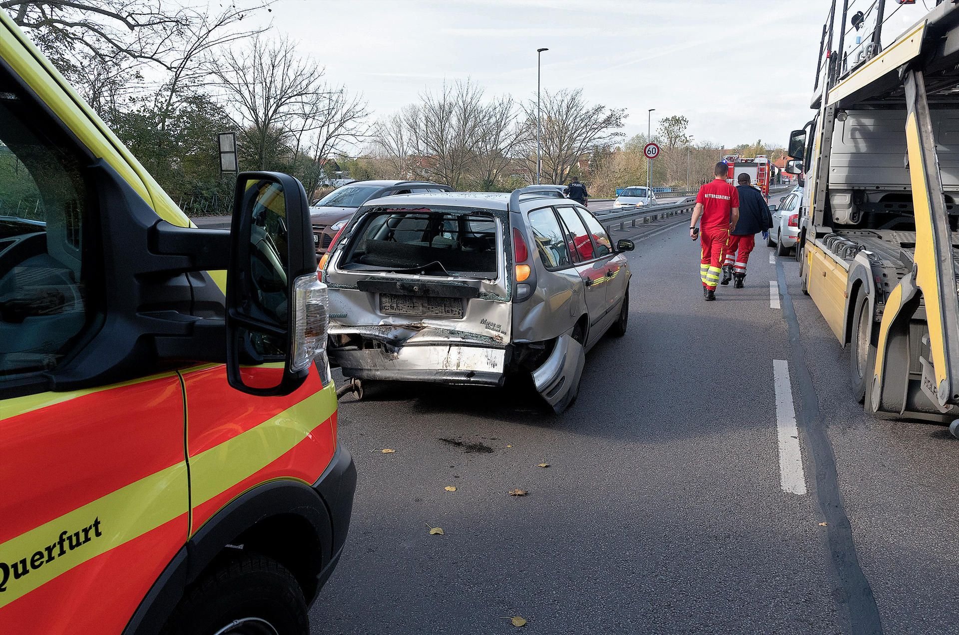 Schwerer Unfall in Merseburg an der Kreuzung zur B181.
