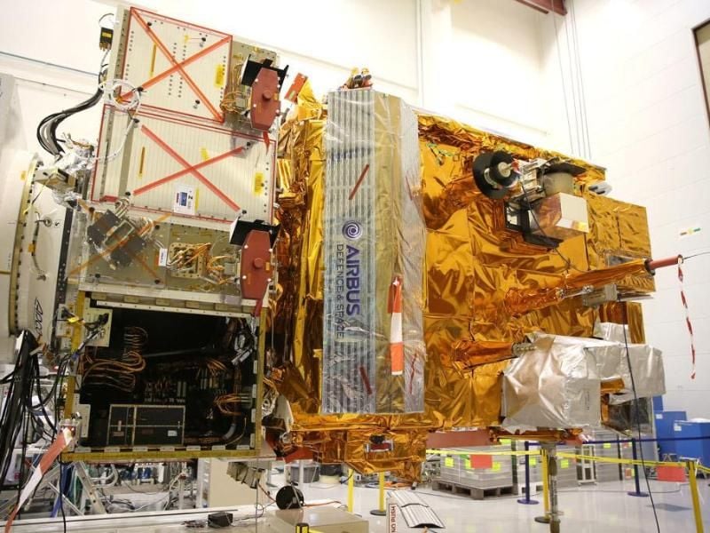 Der Wettersatellit Metop-C wird bei Airbus auf seinen bevorstehenden Start vorbereitet. Foto: Airbus
