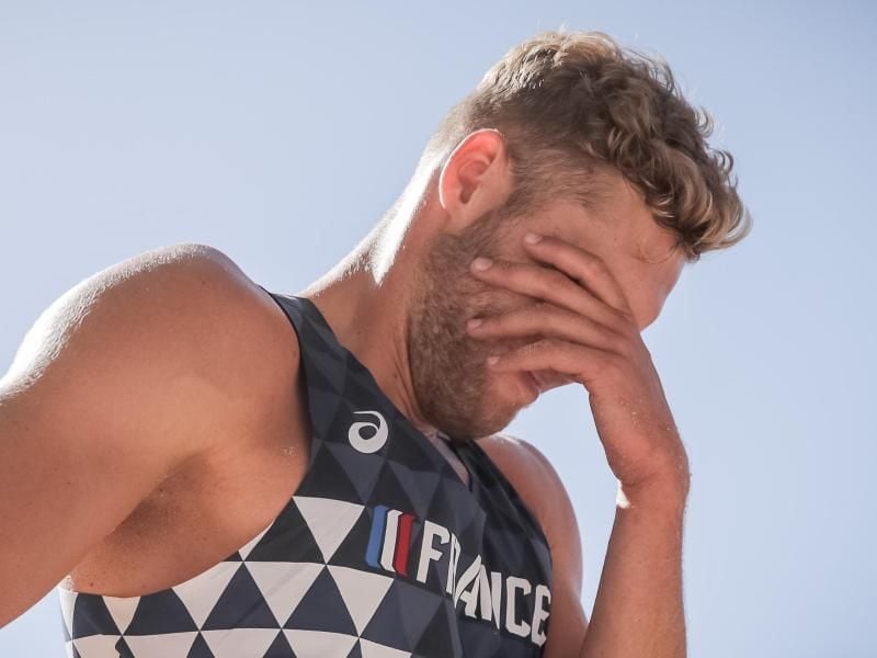 Kevin Mayer aus Frankreich kann sein Aus nicht fassen. Foto: Kay Nietfeld