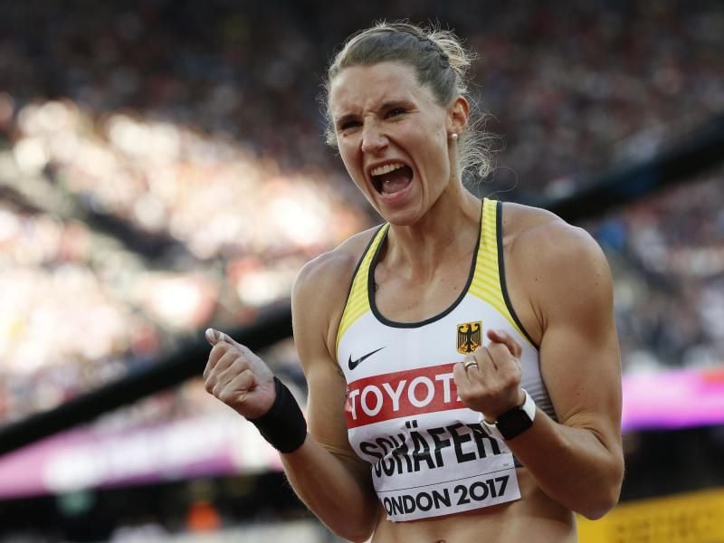 Siebenkämpferin Carolin Schäfer führt nach dem ersten Tag. Foto: Matthias Schrader