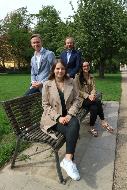 Der JU-Vorstand: Fabian Ulrich, Johanna Günther, Vincent Grätsch, Sophie Tränkel