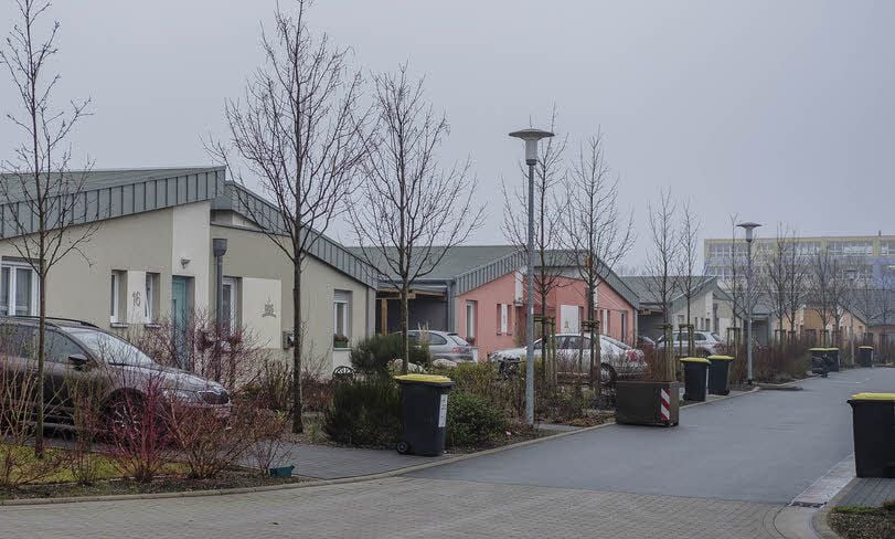 Hier waren mal Blöcke. Die „Partnerstadtsiedlung“ der WBG an der Otto-Nuschke-Straße ist Teil des neu entstandenen Wohngebiets im Norden.