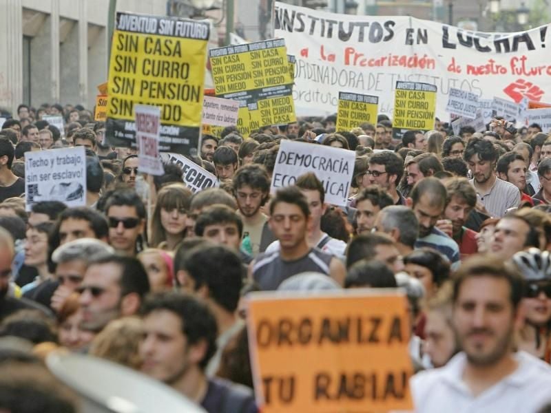 Protest in Spanien gegen Jugendarbeitslosigkeit: Besonders oft sind in der EU nach wie vor Jugendliche ohne Job. Foto: Ballesteros