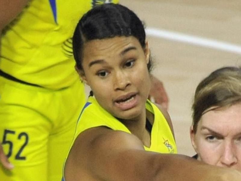 Hat zum zweiten Mal in ihrer ersten Saison in der WNBA ein sogenanntes Double-Double erzielt: Satou Sabally. Foto: Steve Nesius/AP/dpa