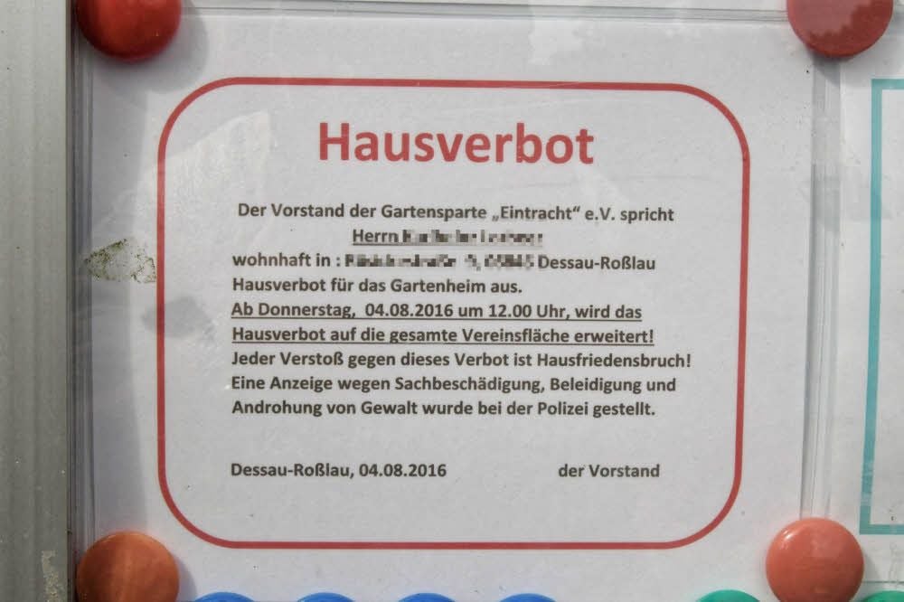 Dem Mann wurde ein Hausverbot für die Gartenanlage erteilt. Daran hielt er sich jedoch offenbar nicht.