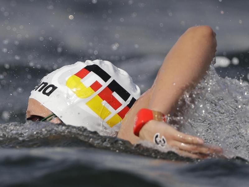 Holt WM-Bronze im Freiwasserschwimmen über fünf Kilometer: Leonie Beck. Foto: Mark Schiefelbein/AP
