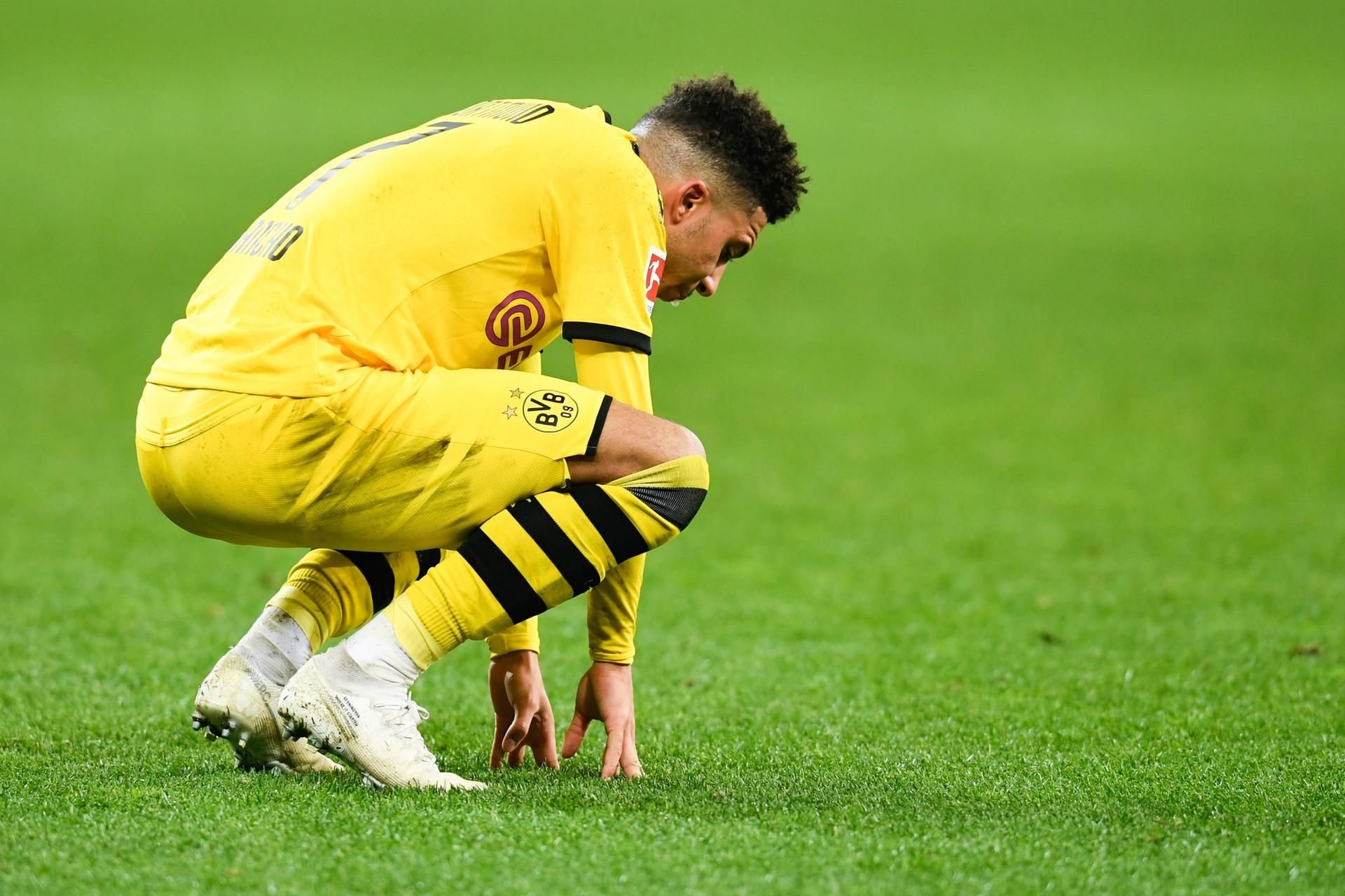 Dortmunds Jadon Sancho reagiert nach dem Spiel gegen Hoffenheim enttäuscht.