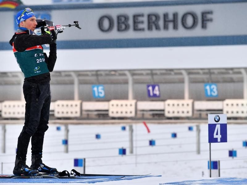 Biathlet Erik Lesser beim Training in Oberhof. Foto: Martin Schutt