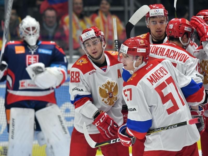 Die Russen setzten sich mit 4:2 gegen die Slowakei durch. Foto: Peter Kneffel