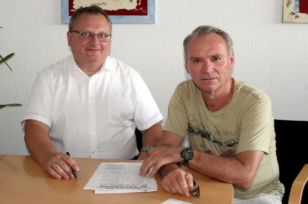 Die beiden Vorsitzenden des Heimatfestvereins Raik Seidel (li.) und Benno Loff