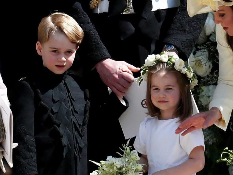 Prinz George und Prinzessin Charlotte bei der Hochzeit von Prinz Harry und Meghan Markle im Mai. Foto: Jane Barlow