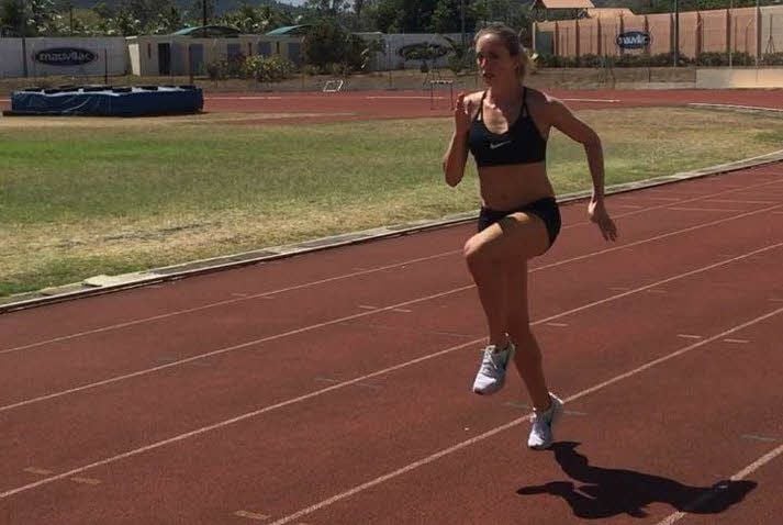 Cindy Roleder beim Training auf Mauritius