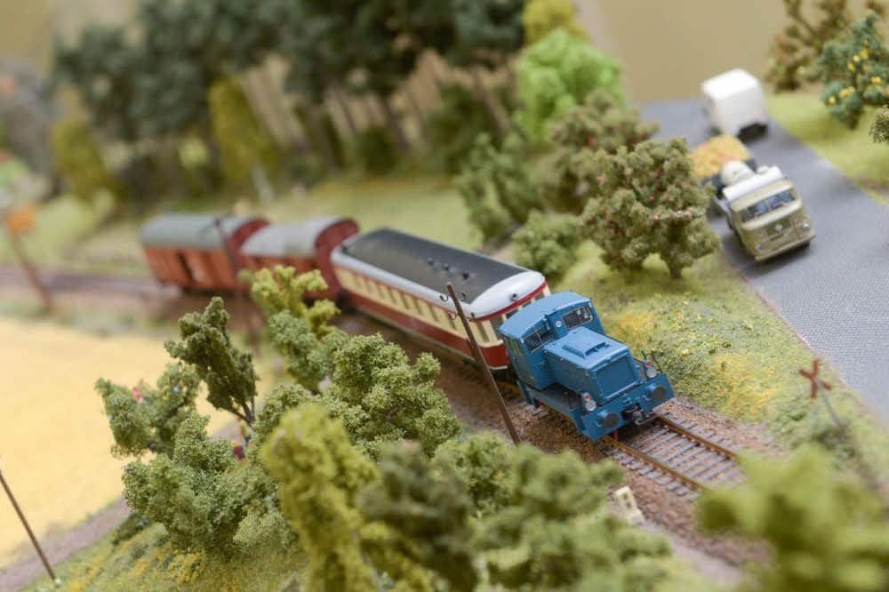 Zu sehen war auch eine H0-Modul-Anlage der einstigen Kleinbahn Schildau-Mockrehna in Sachsen.