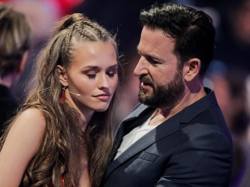 Laura Müller und Michael Wendler in einer Werbepause der RTL-Tanzshow „Let's Dance” im Coloneum.
