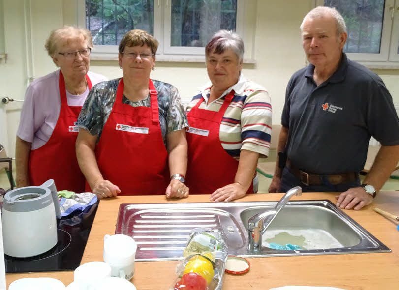 Das bewährte Team der Ehrenamtlichen bei den Blutspenden in Prettin: (von links) Ilse Kubas, Heidrun Thomas, Heidi Rink und Günter Wipfler
