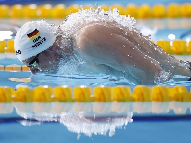 Philip Heintz wird über 200 Meter Lagen Zweiter. Foto: Darko Bandic/AP