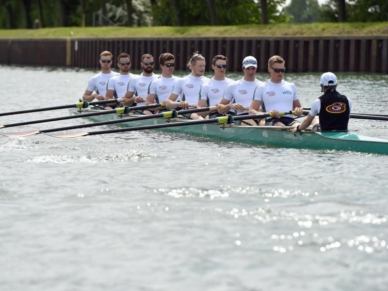 Der Deutschland-Achter beim Training auf dem Dortmund-Ems-Kanal. Foto: Caroline Seidel