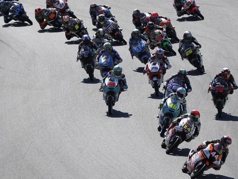 Beim Rennen der Klasse Moto3 in Assen waren deutsche Fahrer nicht am Start. Foto: Joan Monfort/AP