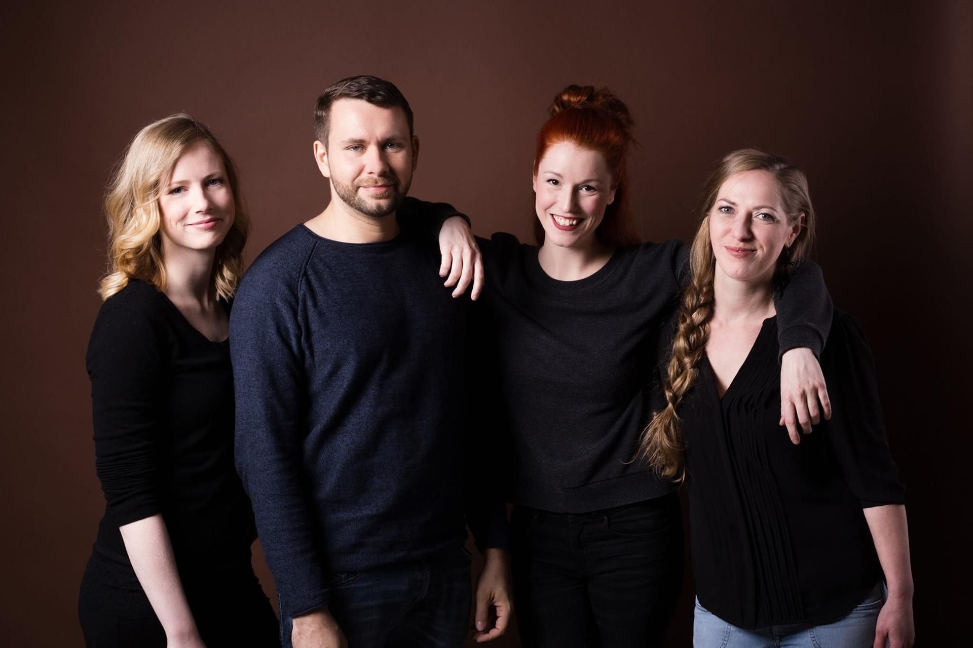 Bettina Hanisch, Josefine Hennig, Sabine Hennig und Matthias Greiß von der Fairytale Factory.
