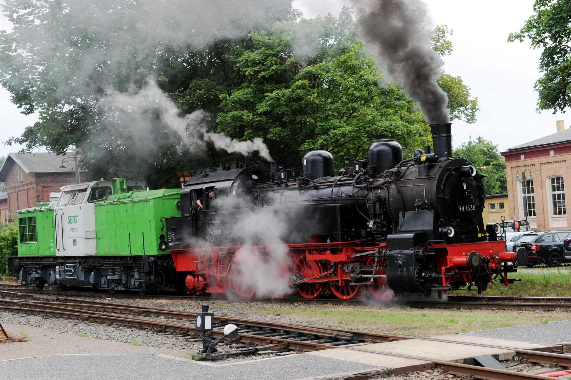 Die Dampflok der Baureihe 94 fuhr zwischen Klostermansfeld und Hettstedt. Es ist die einzige Lok dieser Baureihe, die noch fahren darf.