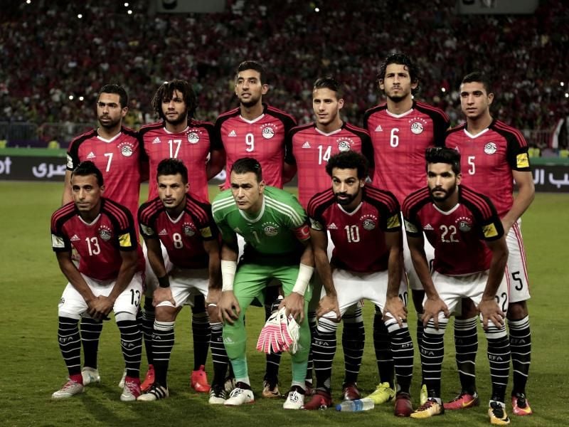 Die Fußball-Nationalmannschaft Ägyptens. Foto: Nariman El-Mofty/AP