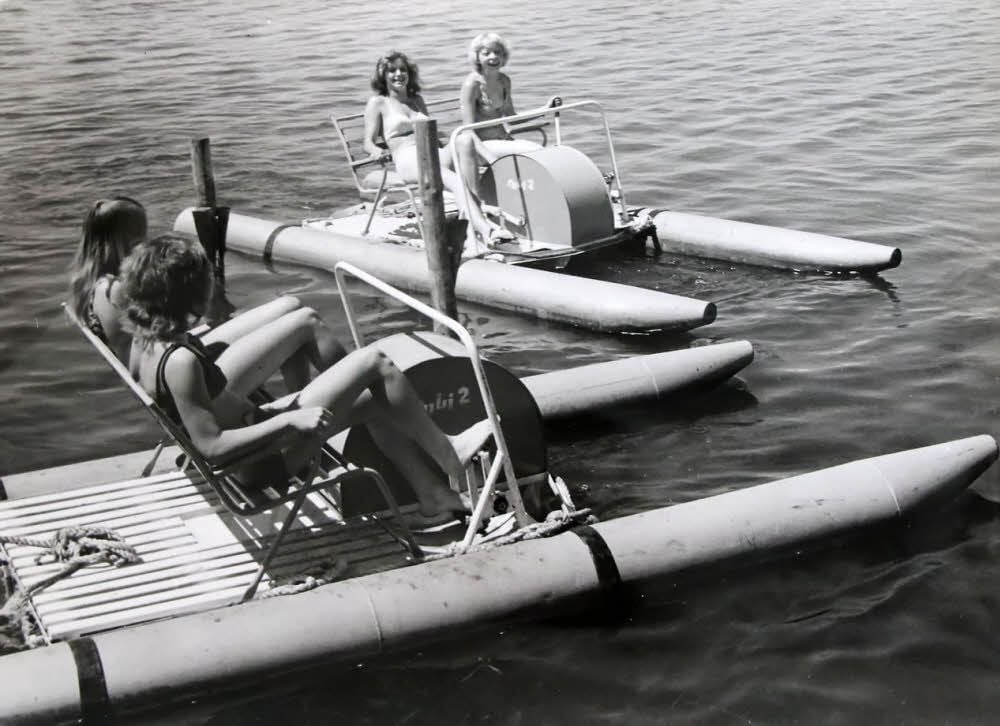 Tretbootfahren war am Stausee schon immer beliebt.