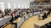 Blick in den Plenarsaal des Landtags von Sachsen-Anhalt während einer Abstimmung.