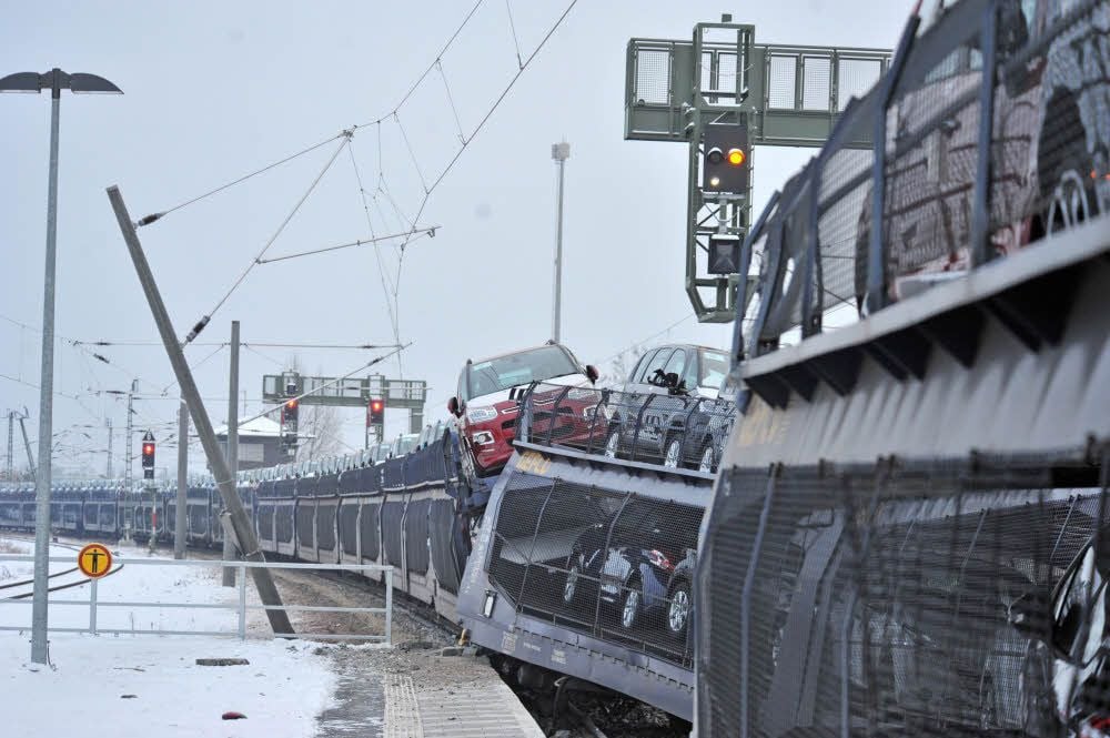 Am 26. Januar 2014 entgleiste der Auto-Zug bei Wolfen.