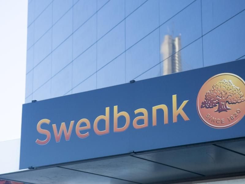 Eine Swedbank-Filiale in Riga: Die Swedbank ist nach eigenen Angaben die größte Bank in Schweden und im Baltikum. Foto: Edijs Palens/XinHua/dpa