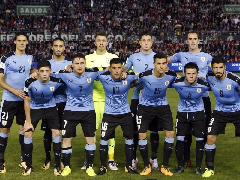 Die Fußball-Nationalmannschaft Uruguays. Foto: Jorge Saenz/AP