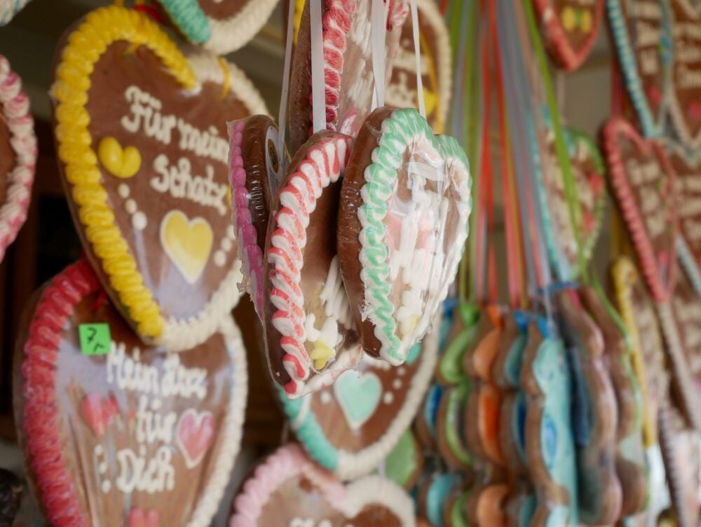 Lebkuchenherzen am Stand