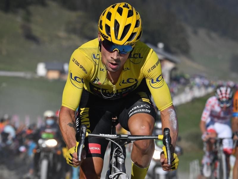 Für den Gesamtführenden Primoz Roglic droht auf der 19. Etappe keine Gefahr. Foto: David Stockman/BELGA/dpa