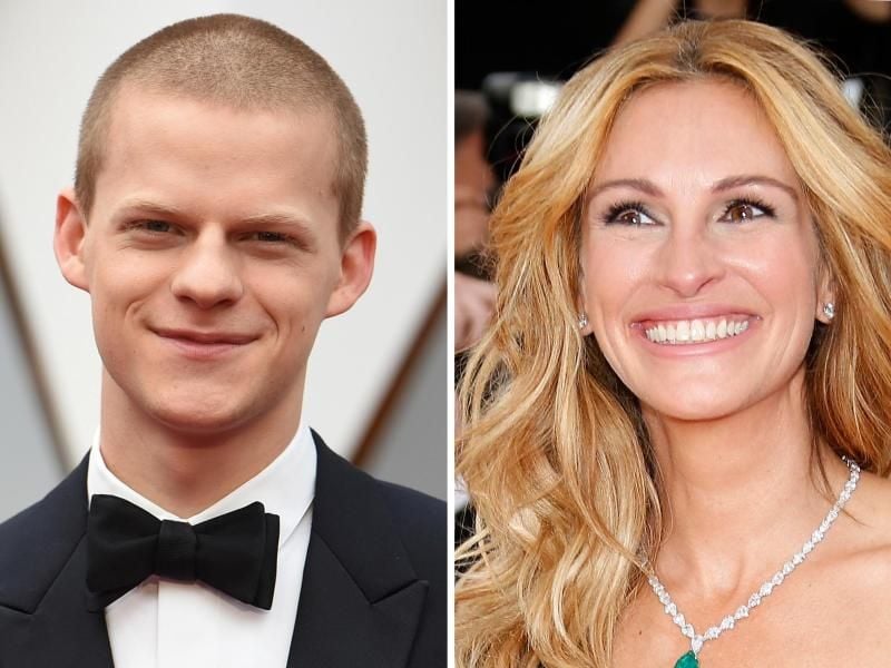 Lucas Hedges (l) und Julia Roberts stehen gemeinsam vor der Kamera. Foto: Richard Shotwell