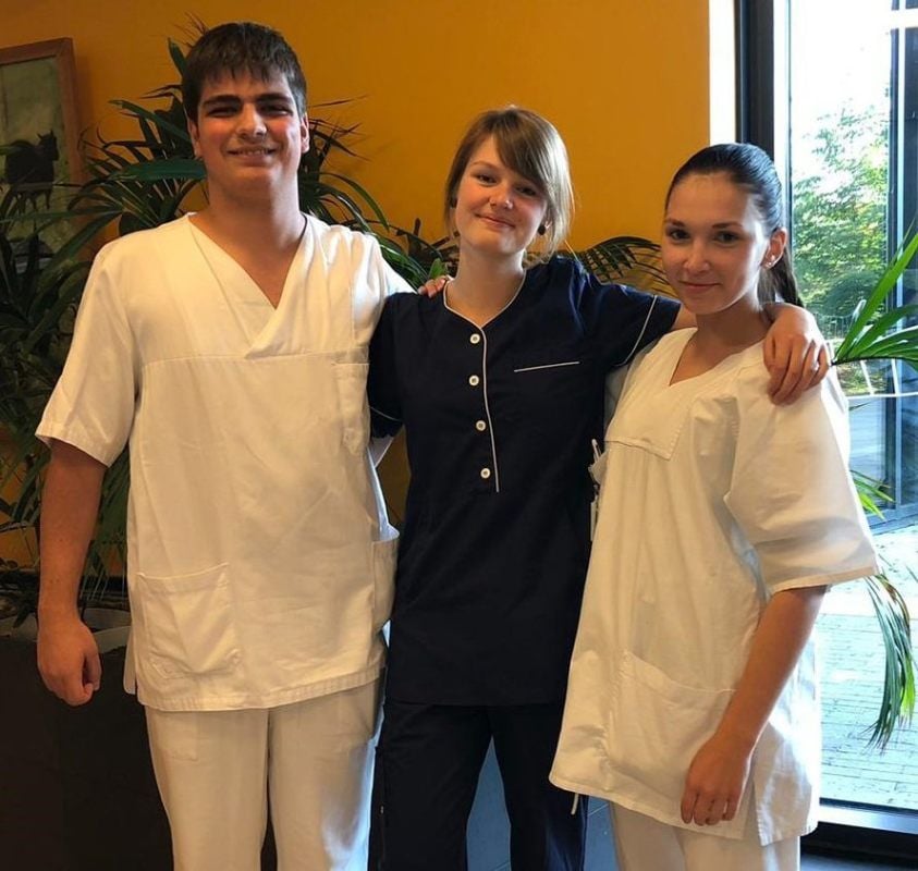 Von links: Paul Püschel, Julia-Marie Spichale und Antonia Malz verbrachten drei Wochen ihrer Ausbildung in Finnland.